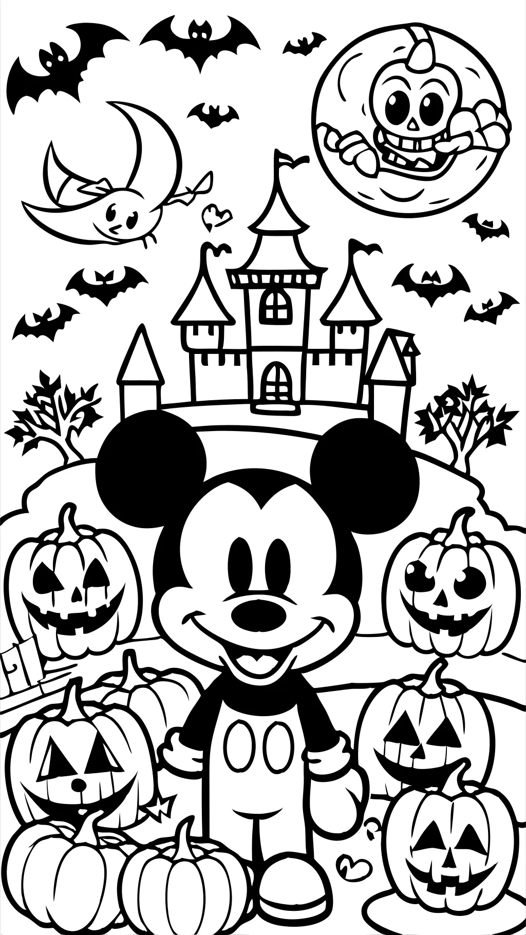 Páginas para colorear de Halloween Disney